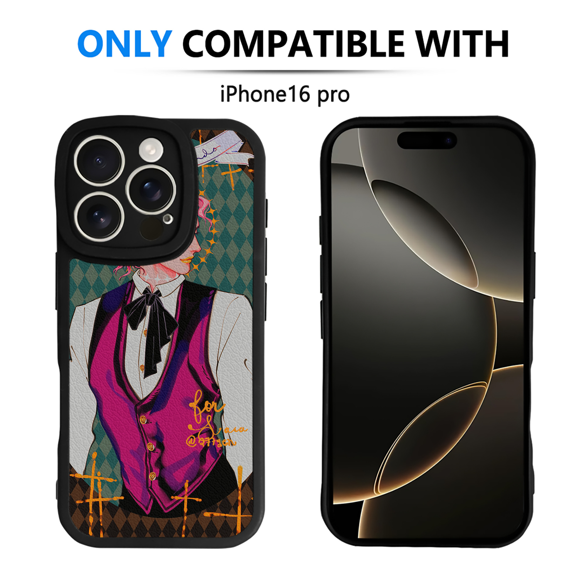 （画像用） ジョジョの奇妙な冒険 JoJo's Bizarre Adventure 【iPhone 16シリーズ対応】シリコンスマホケース（レザー調） 材質：シリコン